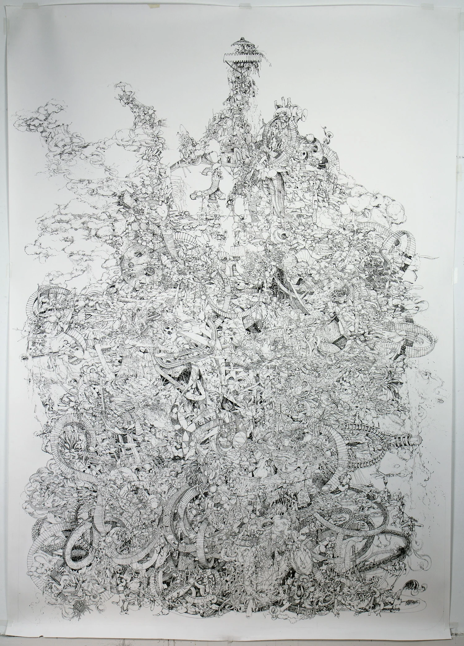 Djen-uh-rey-ter (Plenum VII) Pen and ink on paper • 4' x 6'
