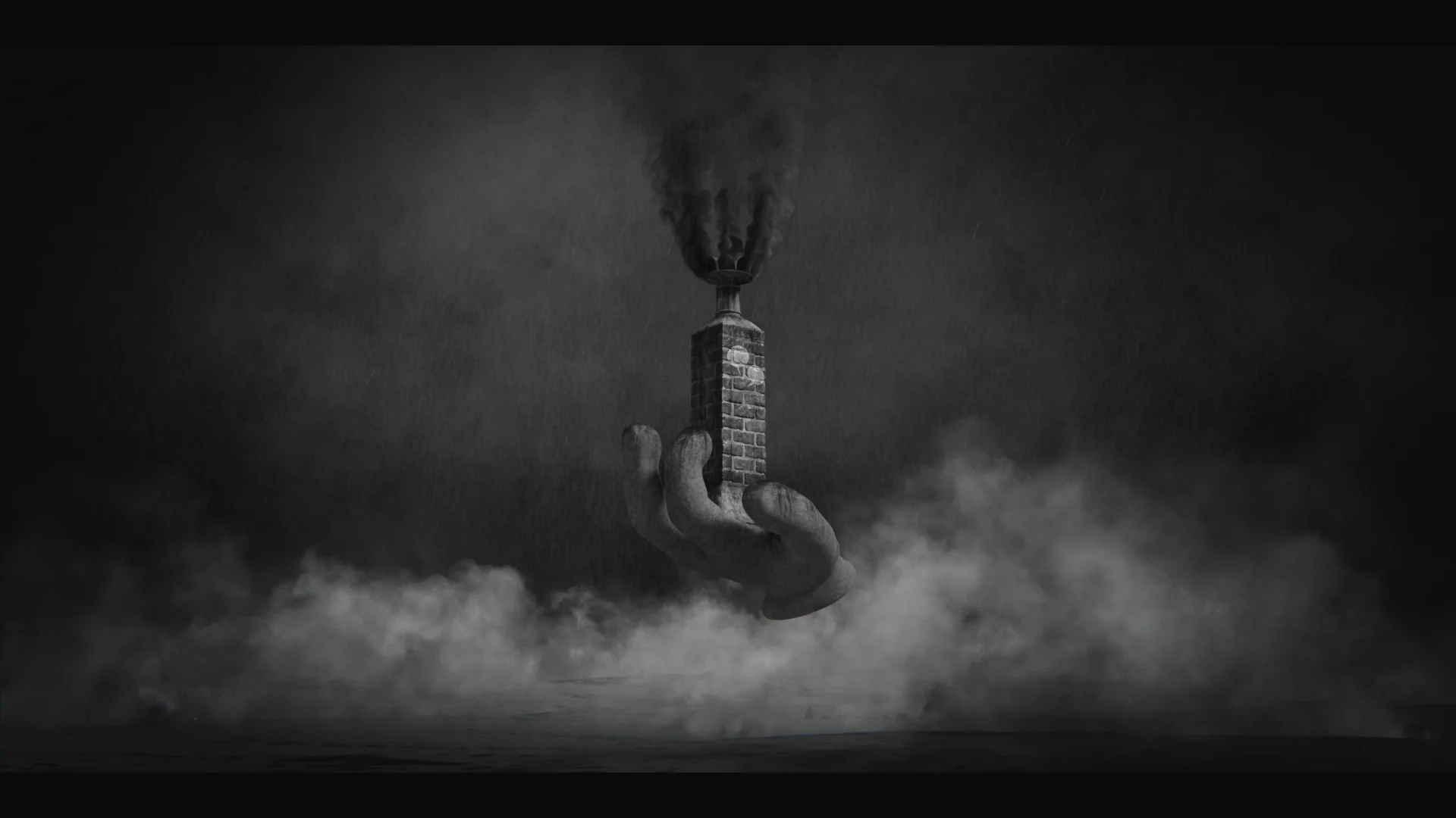 'TRIBUTE' (HD 4K, 2015) still from looped animation, made as an immersive installation with sound. In collaboration with FRAMESTORE and Composer Jo Wills.
