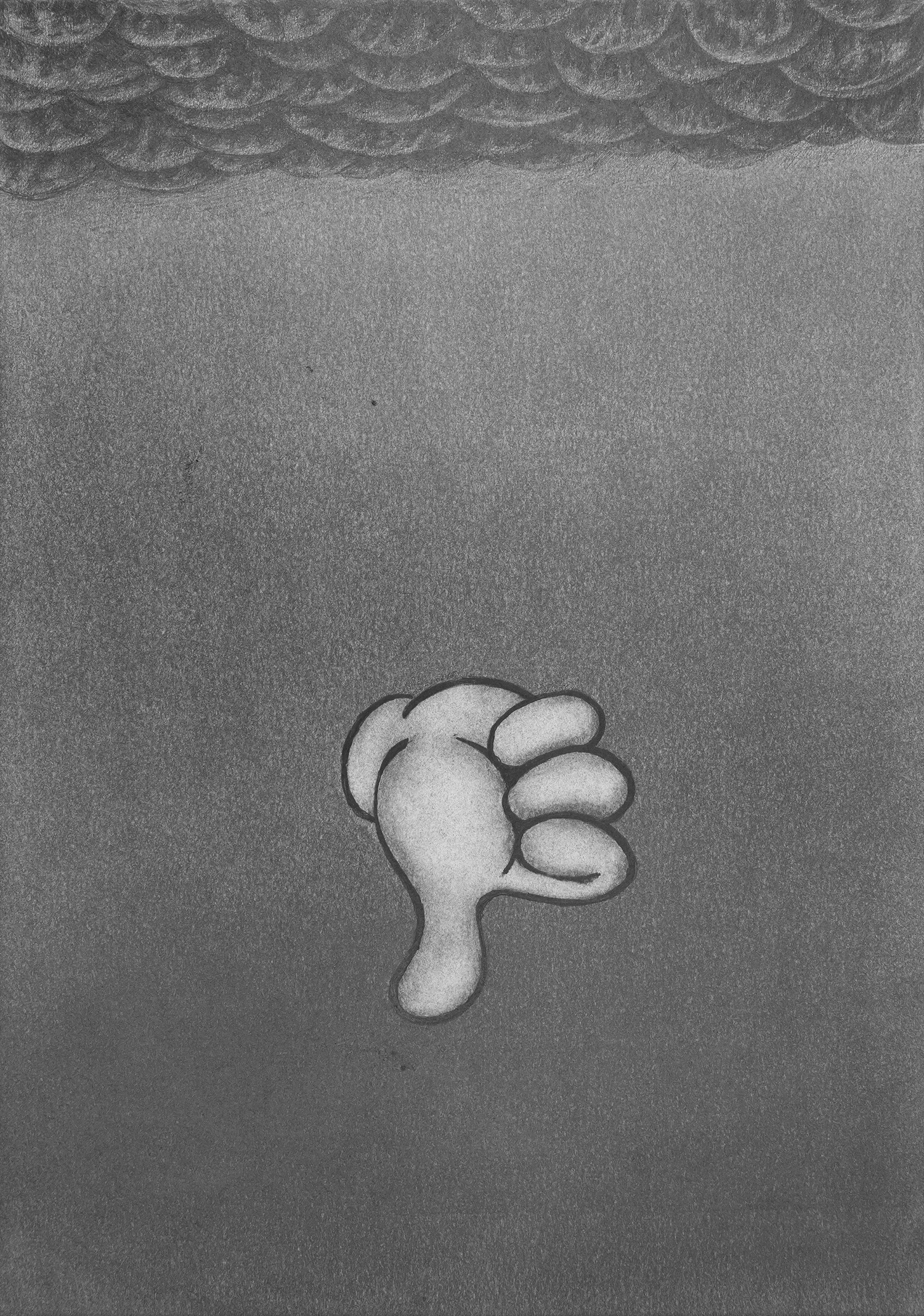 ANOTHER PARADISE IN SHITTY DAY . pencil, graphite powder on paper . 210 x 297 mm