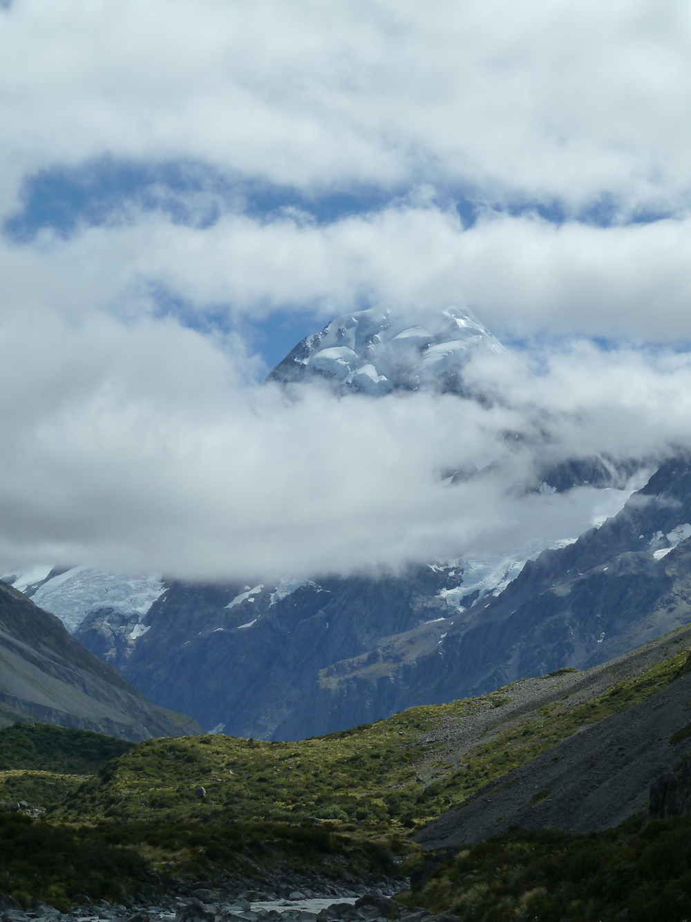 Mount Cook Peaks Through