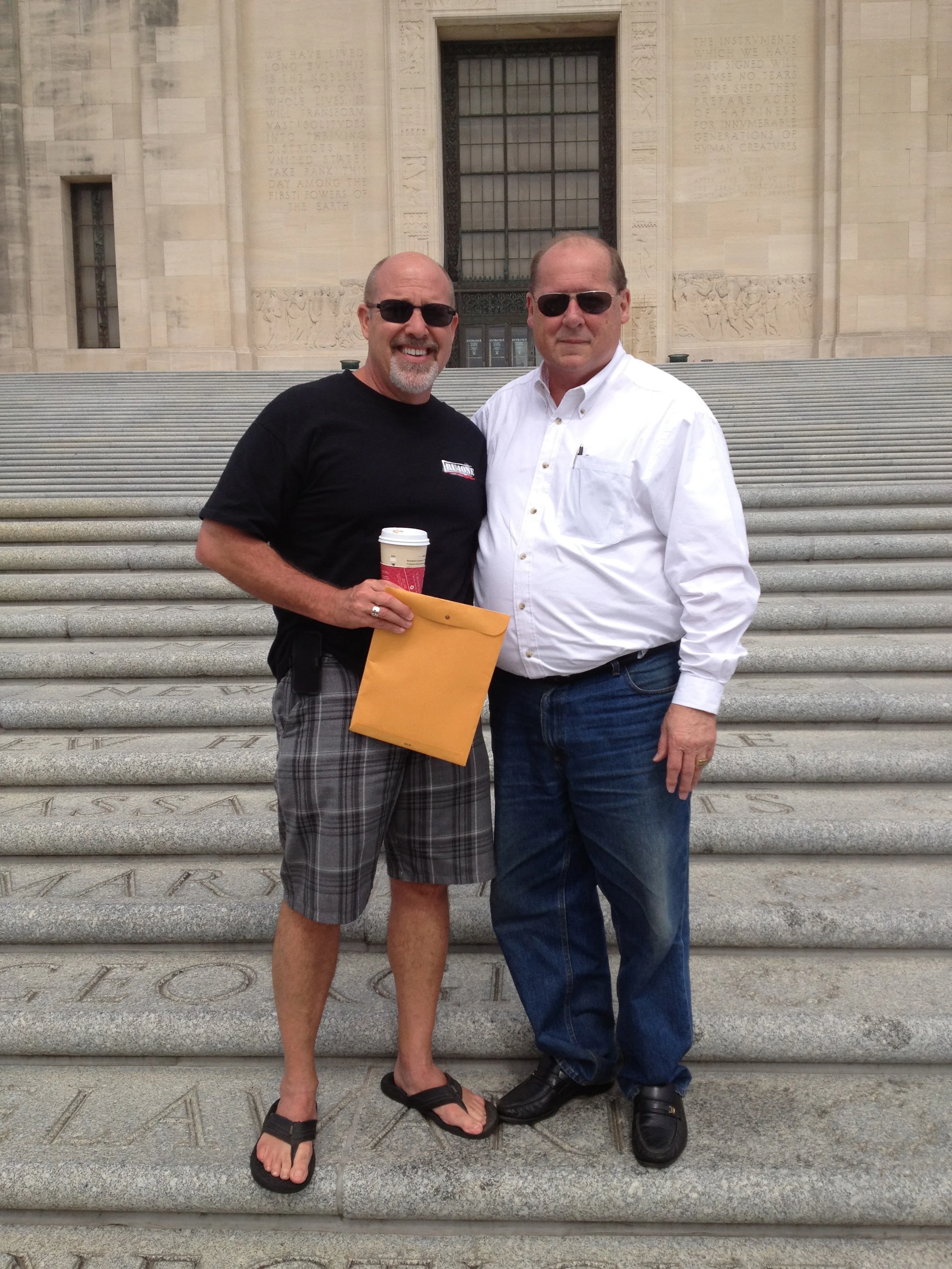 Pastor Larry and I on the Capitol's steps-of-the-states. (Great coffee, btw)