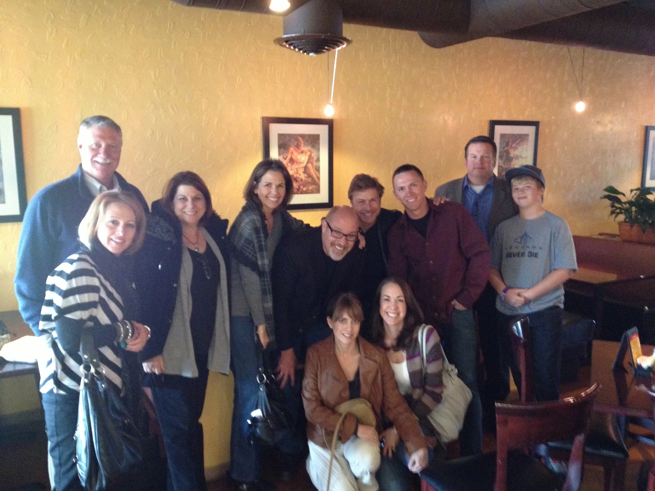 A way-good lunch afterwards with good friends, old and new. L-R, Dan Feilmeier, Sherrie Siegfreid, Bonnie Feilmeier, Deanna, me, Paula Miller, Dave Miller, Michelle (Sanborn), Adam, Shawn Siefreid, Shaden Siegfreid