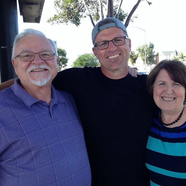 Kevin's folks were traveling through CA Sunday. Awesome surprise!