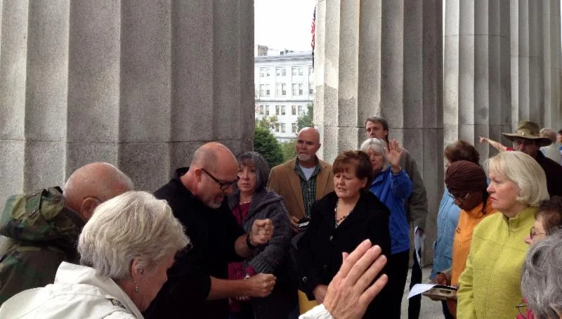 Praying with my heroes at the Vermont Statehouse (CapitalWalk)