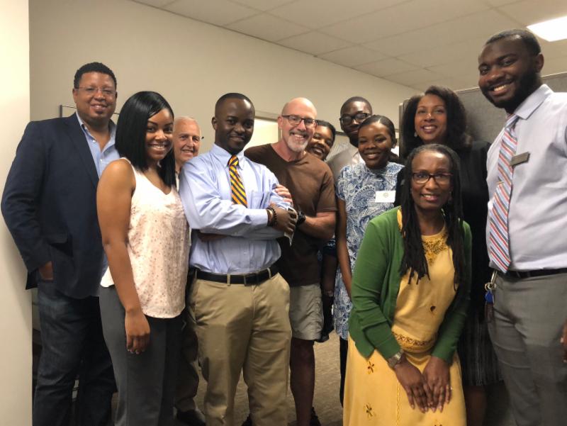 Almost the entire staff at Congresswoman Alma Adams office in Charlotte, NC Two buddies, Pastors Barrett Berry, (L) and Roy Young (3rd from L) SWEET TIME!