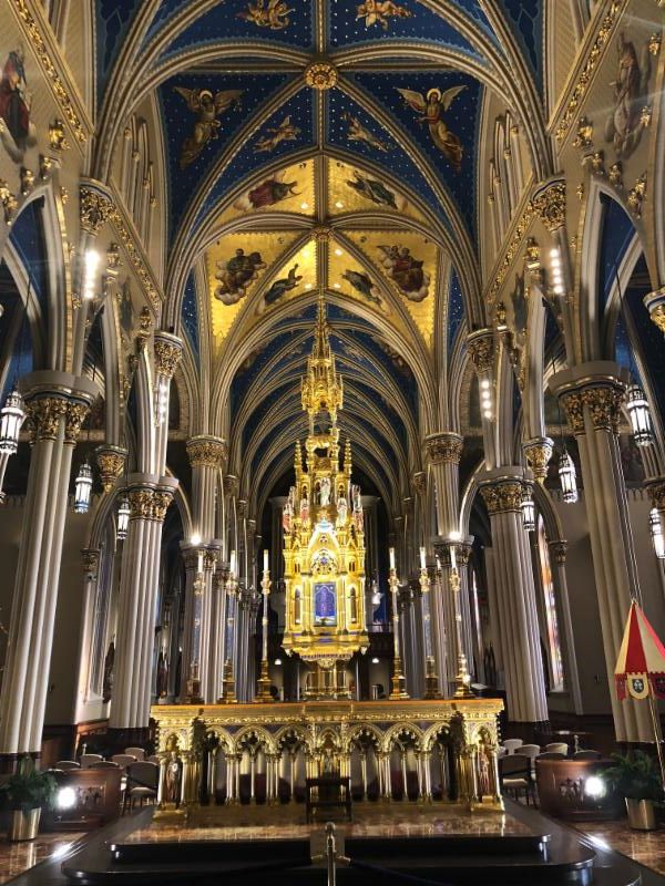 Inside the Basilica at Notre Dame (A thrill for me after years of Catholic School)