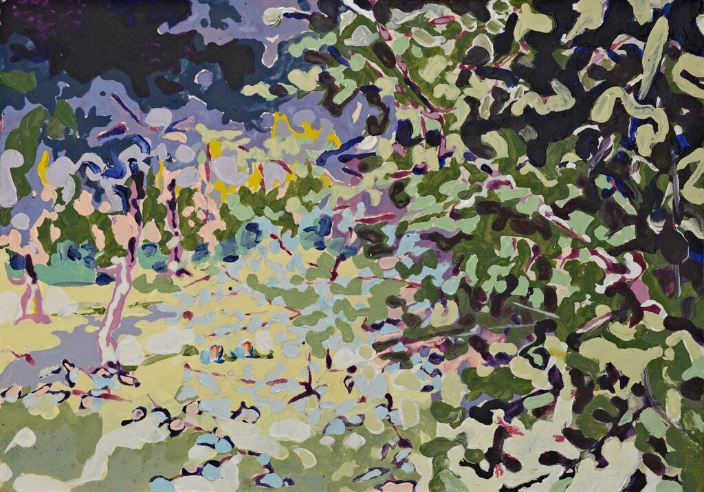 Klaus Schiffermüller, Blind Date, 29`42cm, Acryl auf Papier, Courtesy of Gallery Tristan Lorenz, Frankfurt a. M.
