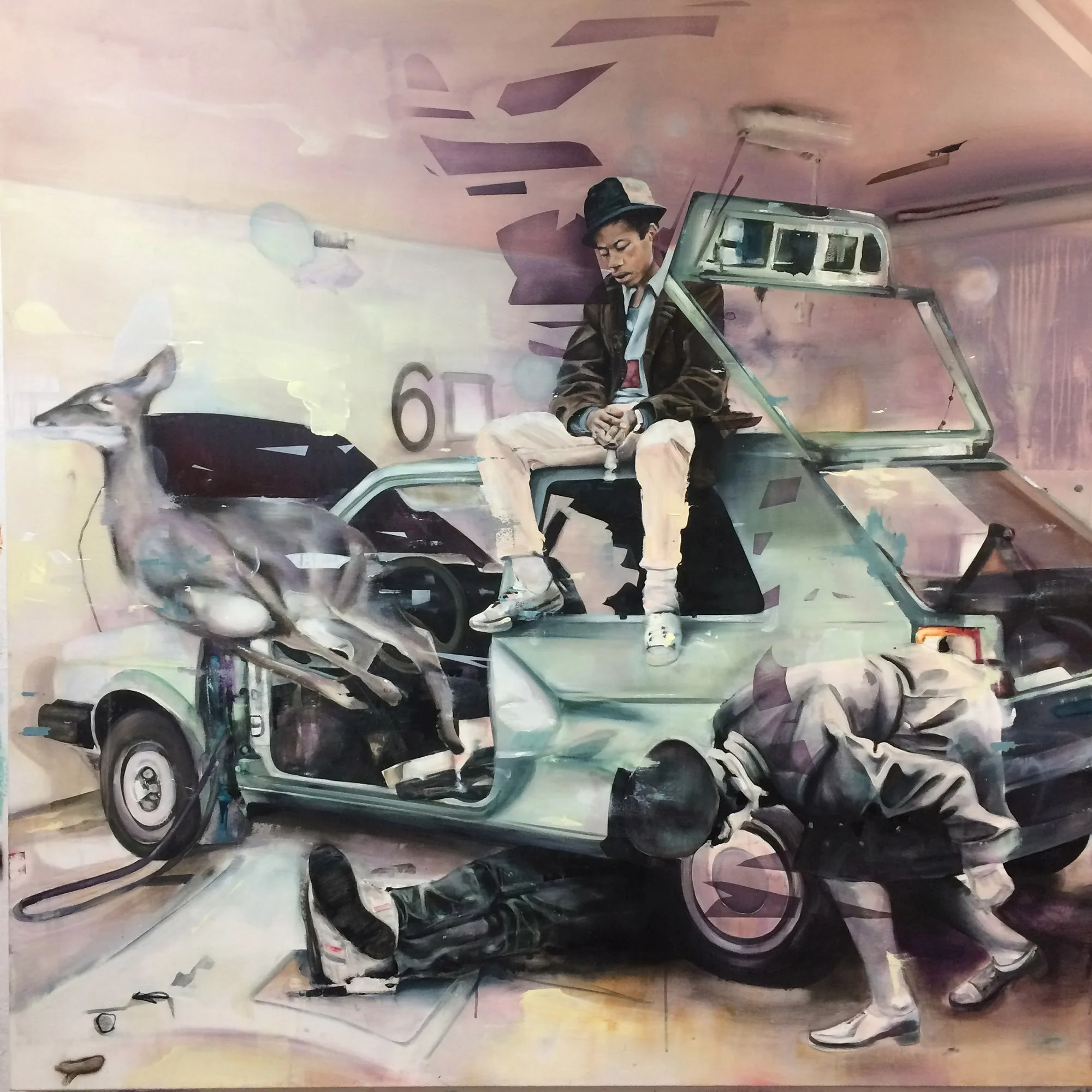 Totalschaden 2017, 165 x 165 cm Acryl auf Leinwand 6.900 €