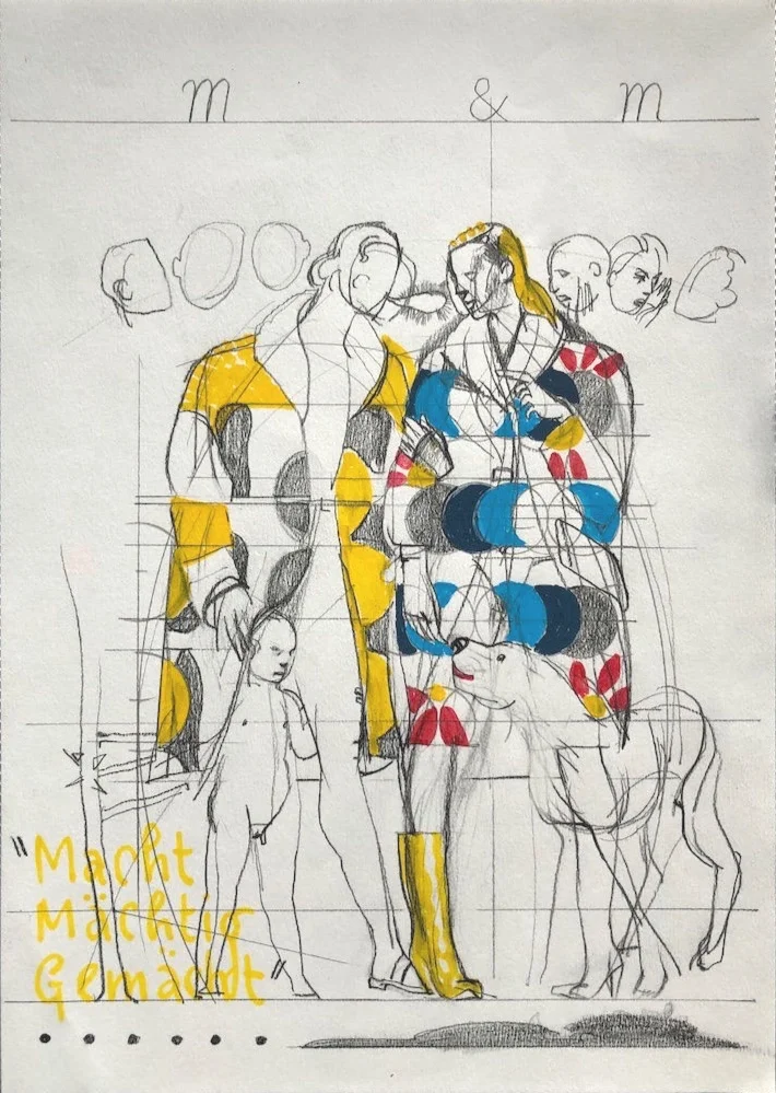 21 x 29,7 cm・III・Bleistift und Tusche auf Papier・weiß gerahmt ・480 €