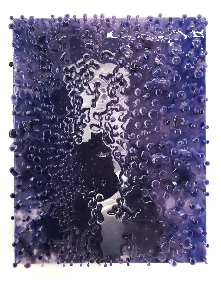 Willi Siber・Wandobjekt ・Nägel, Holz, Epoxidharz, Farbe ・52 x 40 cm・2.400 €