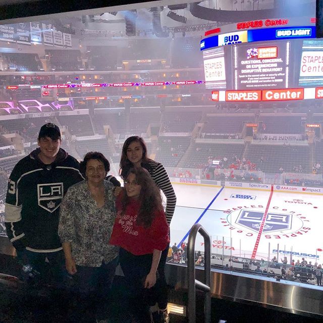 First hockey game for @estherm600 and @sarah_the_stampede #gokingsgo