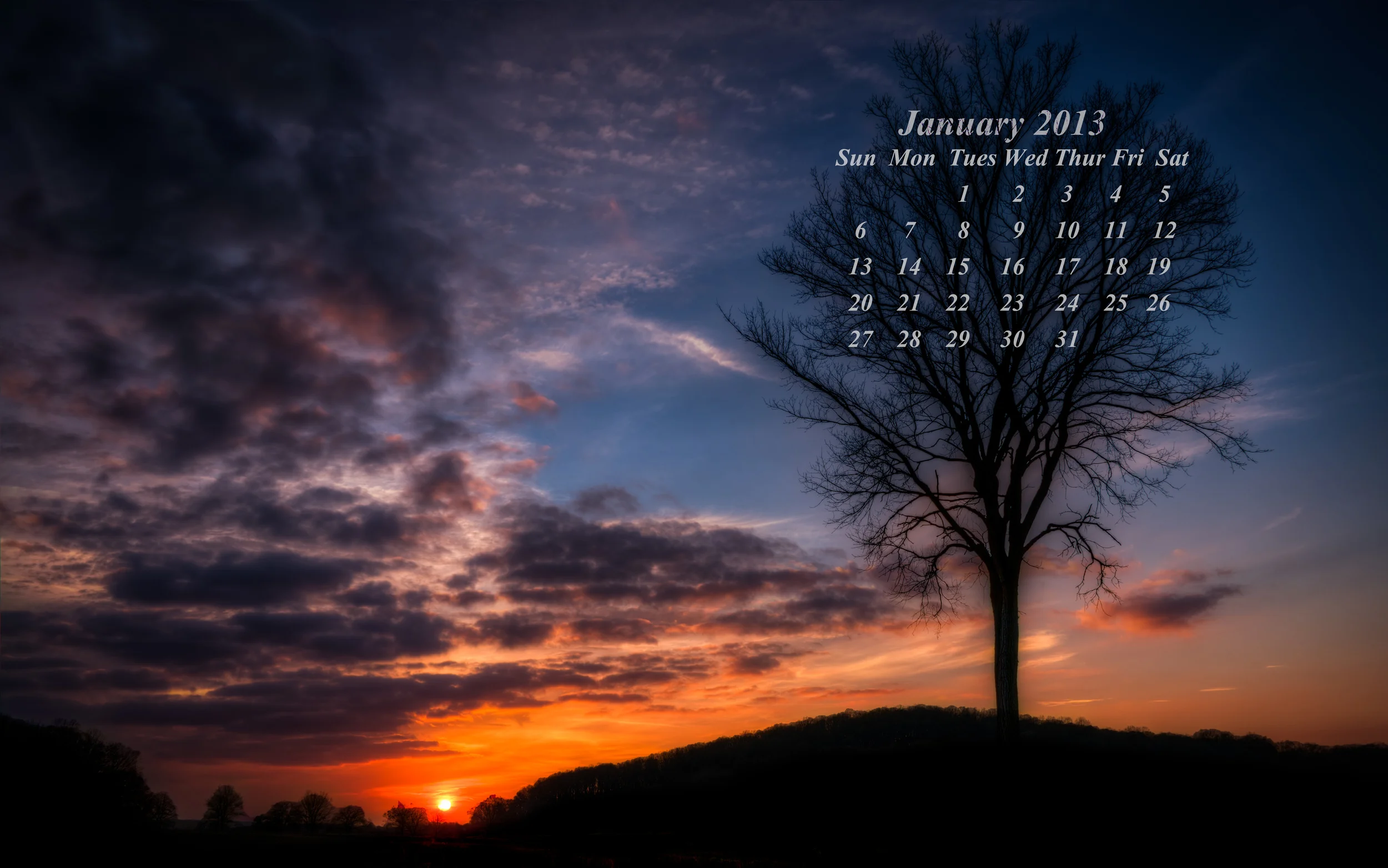 January 2013 Calendar
