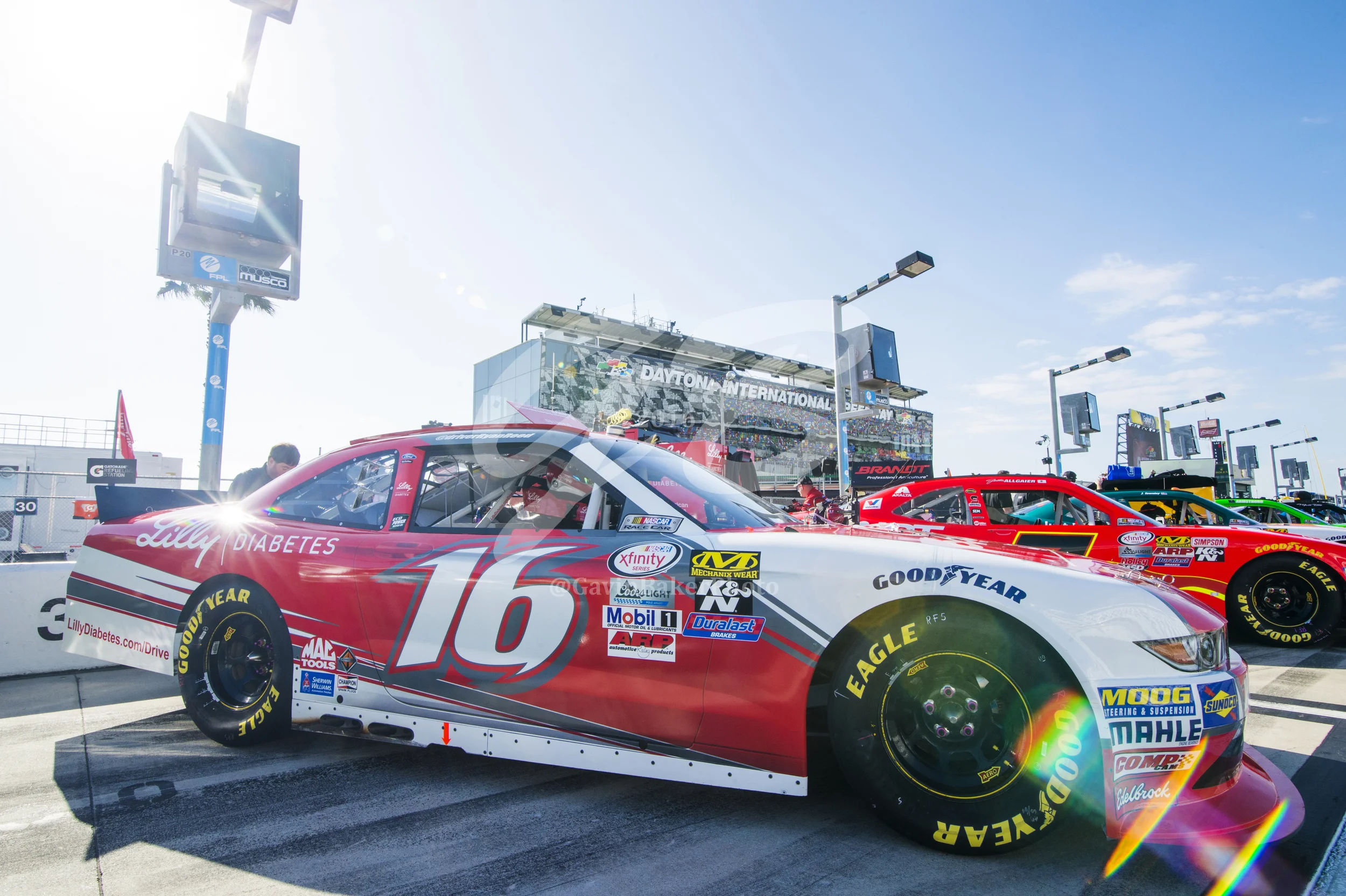 The #16 Lilly Diabetes Ford of Ryan Reed waits patiently to head onto the track