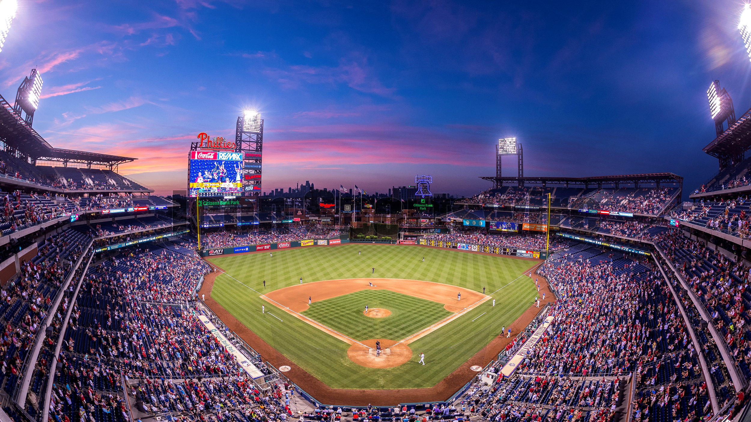  5 July 2016: A general view of the game during the Major League Baseball game between The Atlanta Braves and the Philadelphia Phillies played at Citizens Bank Park in Philadelphia, PA. (Photo by Gavin Baker/Icon Sportswire) 