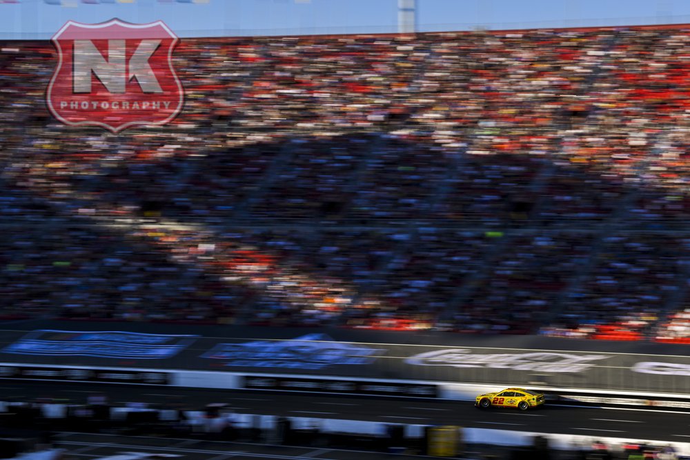 #22 Joey Logano in the Penske Penzoil Ford Mustang during the NASCAR Busch Light Clash at the LA Coliseum