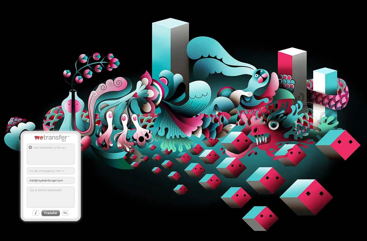 Dragon city Uncommissioned, used as wall-paper for WeTransfer