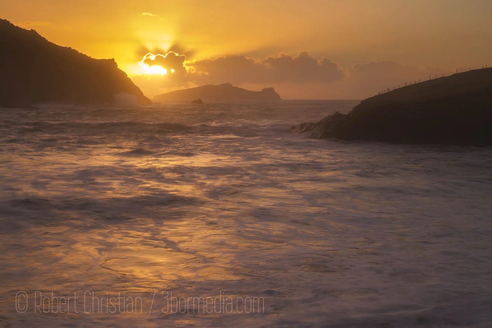 Sunset at Clogher Strand.