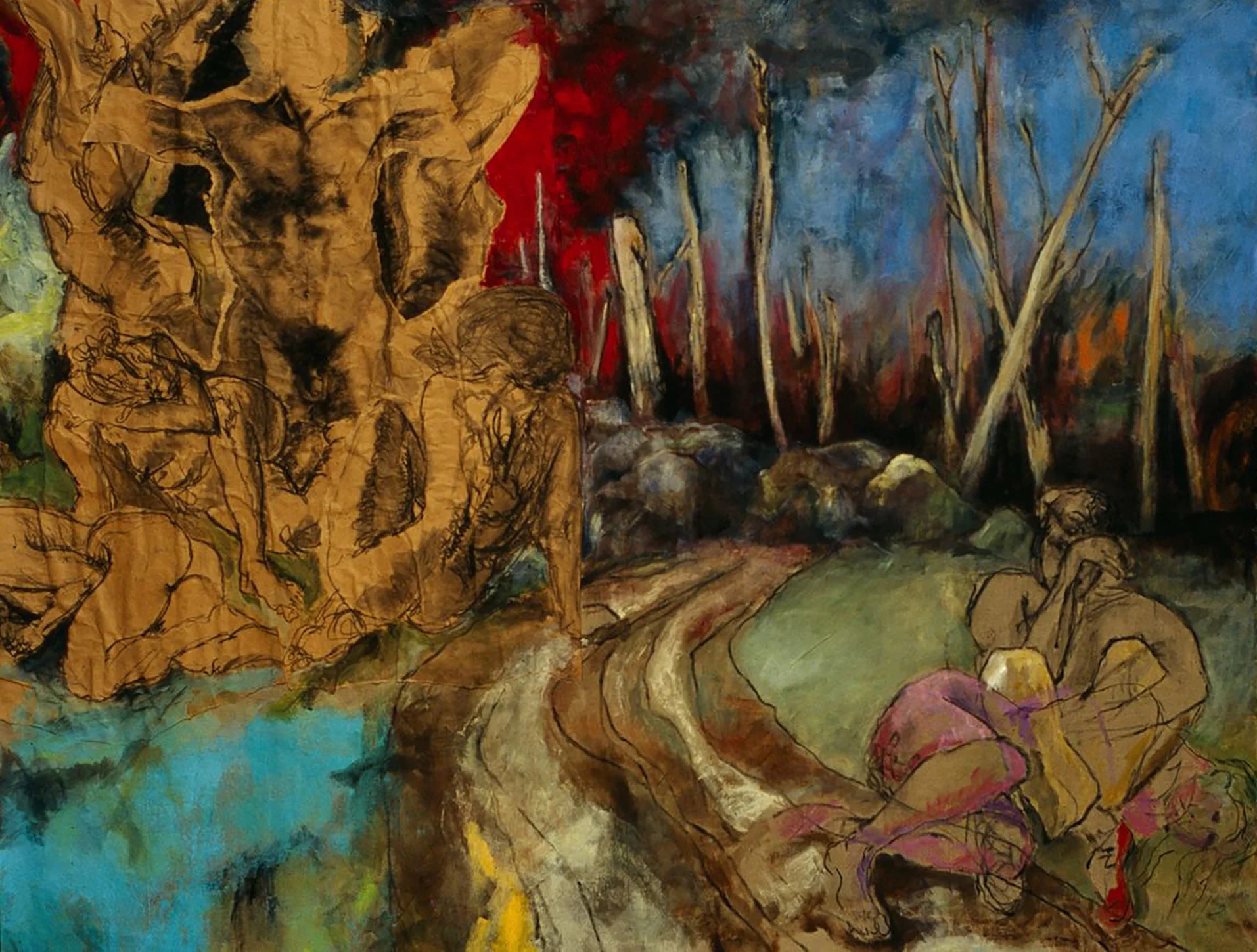 Detail from "Passion and Betrayal", Heidi Sandvoll, 2008. Acrylic on canvas.