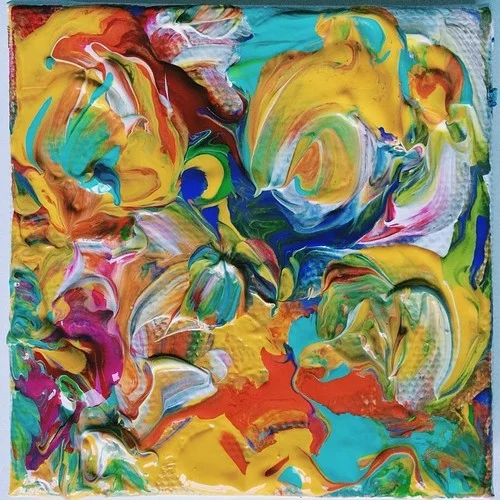 Finger painting.