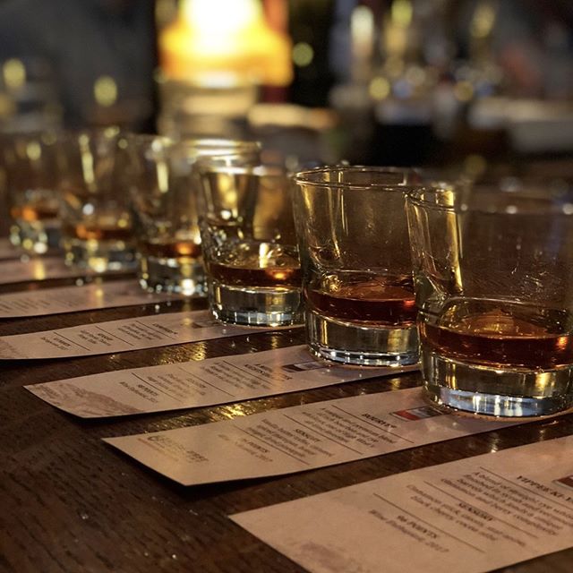Here at The Crunkleton, we like to provide unique opportunities for our patrons in many different ways. Every few months, we host tastings for different spirits, giving people the opportunity to try new brands or spirits and to learn in a classroom-like atmosphere. Most recently, we’ve done a High West tasting, a Charles Medley Distillery tasting, and the Spirits of Mexico (which mostly focused on mezcal with a little bit of tequila talk). These events provide a great chance to ask questions among new friends and our staff, and sometimes representatives from brands/distilleries. These events are open to the public to buy tickets and are advertised on our social media pages!
If you cannot attend one of these events or are wondering about other options, we also host private bourbon and scotch tastings for small groups of people. For more information, please email events@thecrunkleton.com
