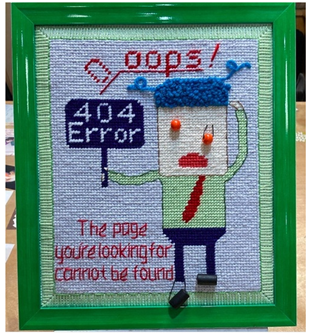 Computer Error, $500
 
Stitched area 8.25” x 10”