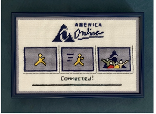 AOL Dial-up, $350
 
Stitched area 6” x 9”