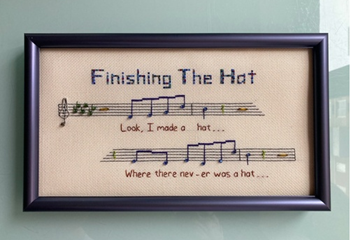Finishing The Hat, $500
 
Stitched area 10.5” x 5”