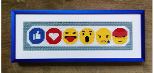 Facebook Emojis, $500
 
Stitched area 3.5” x 13”