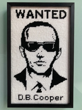 DB Cooper Wanted Poster, $500
 
Stitched area 6.75” x 11”