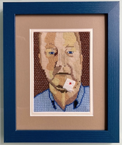 Artist's Self-Portrait, $800
 
Stitched area 5” x 7”