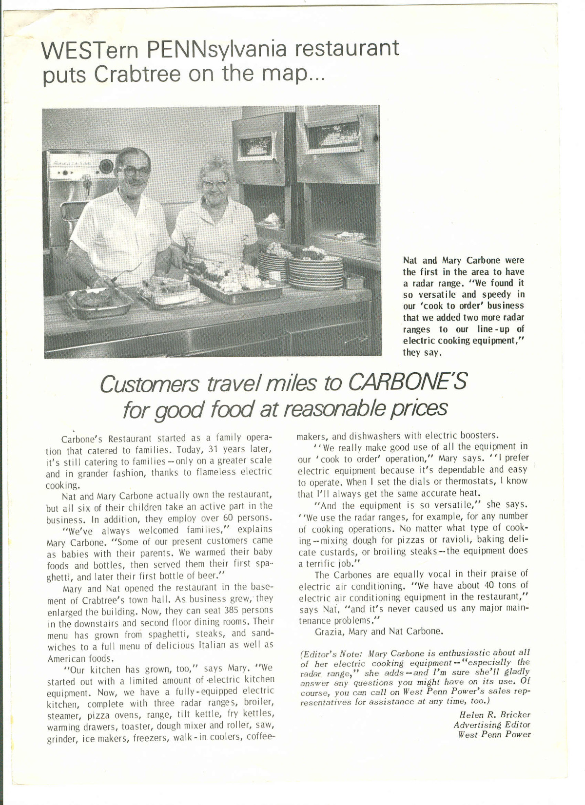 article in west penn power magazine about carbone's use of r.jpg