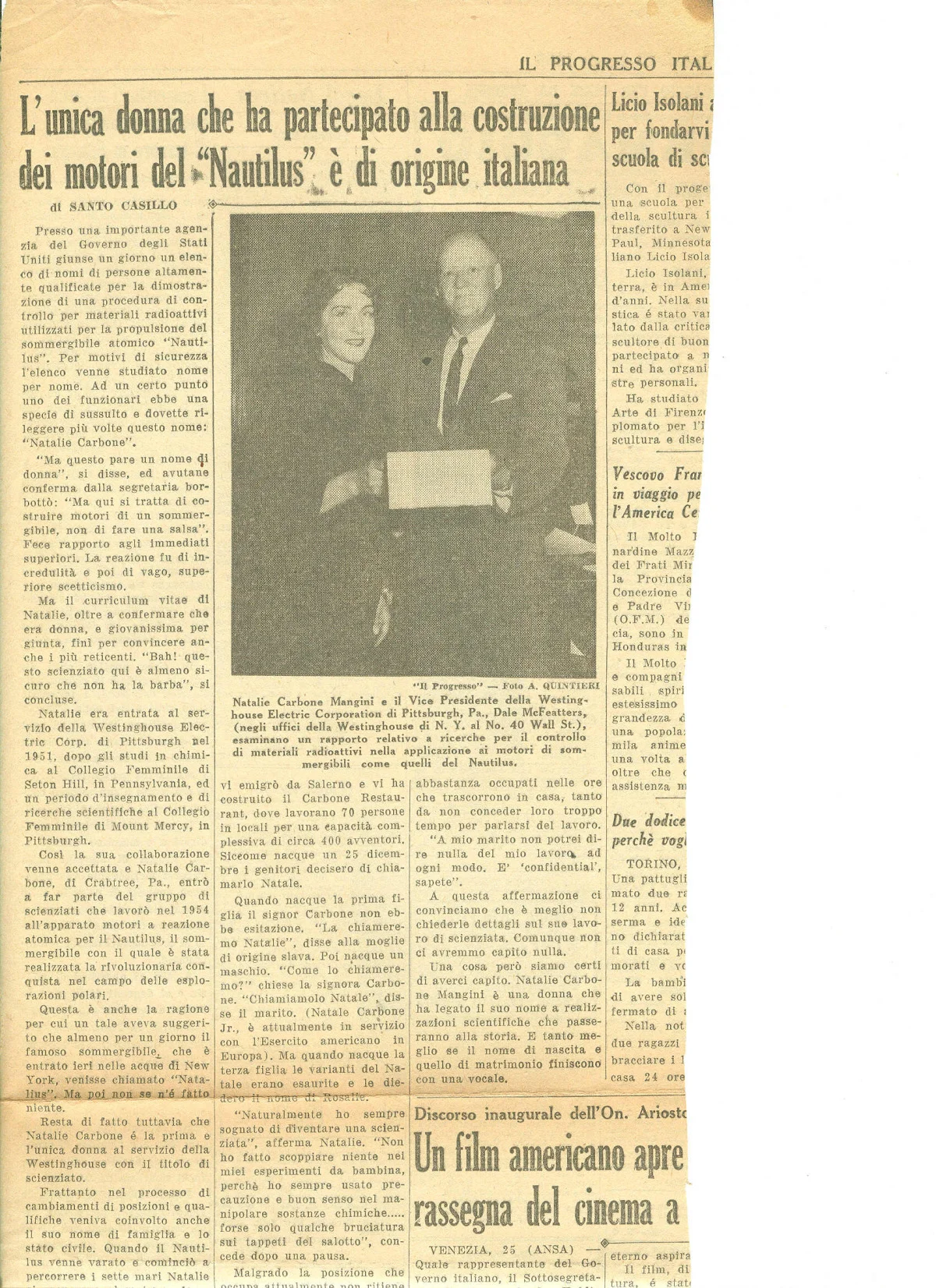 article in il progresso, an italian newspaper from new york,.jpg