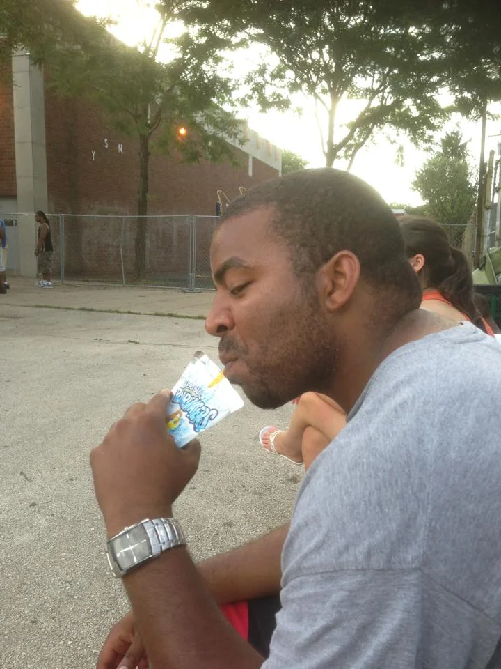 On set with Brandon Hurd