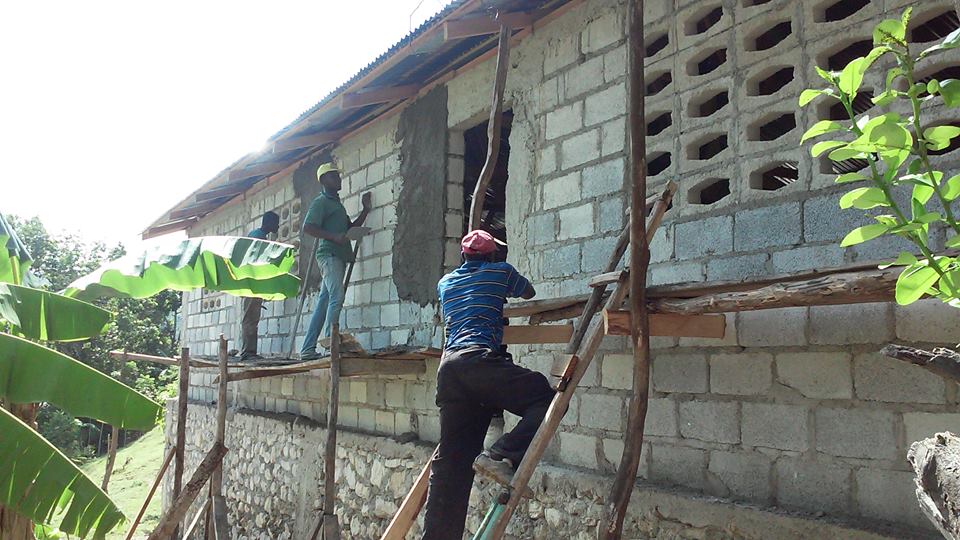 A during picture showing the progress of the church. At this point, much work has already been completed. 