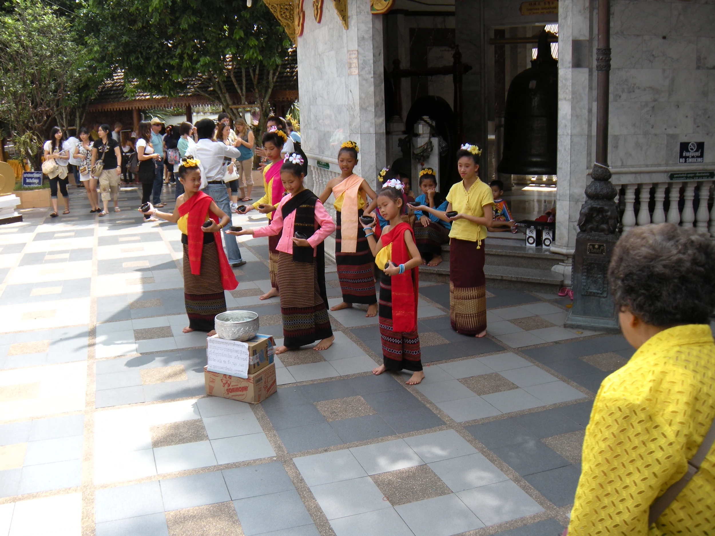Cup dance at temple in Chaing Mai, Thailand