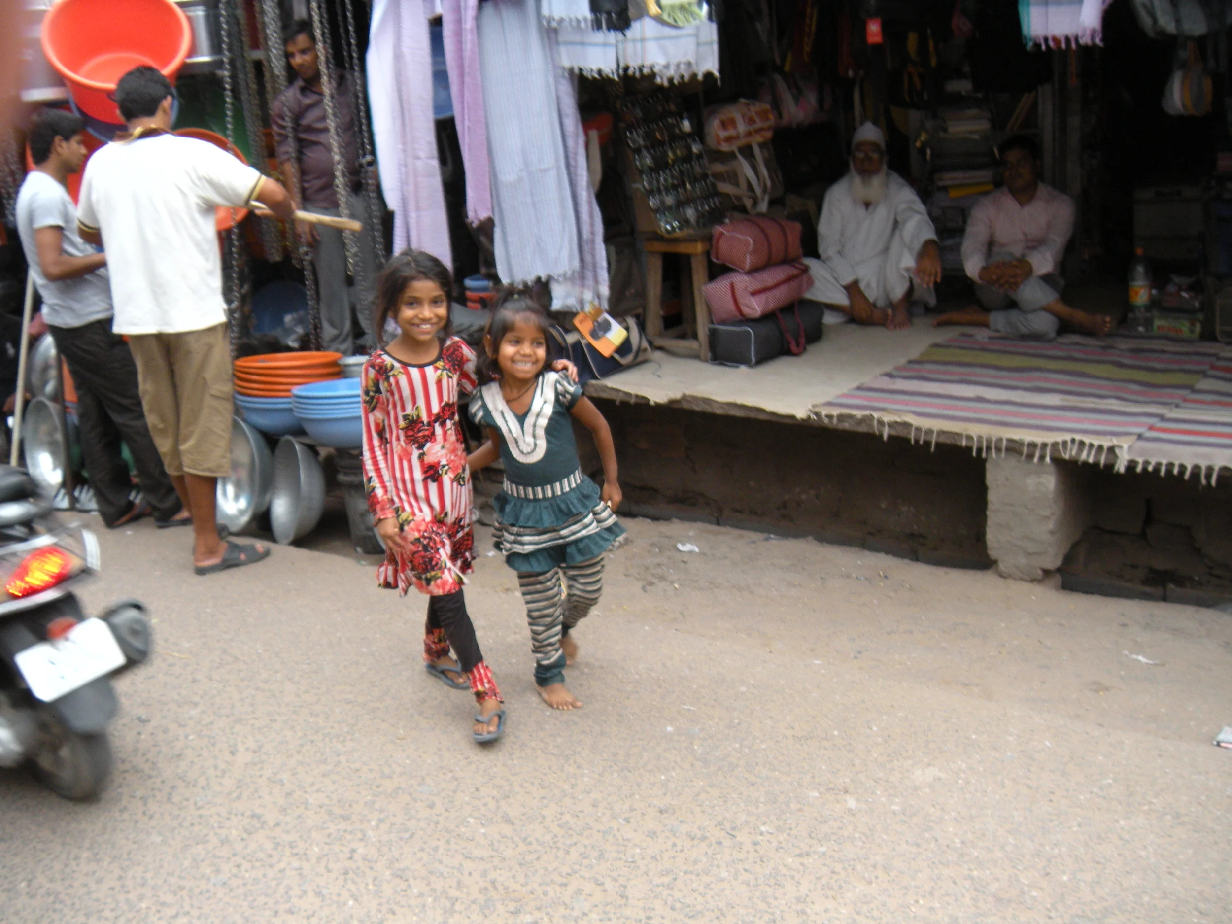 Indian girls at the market.