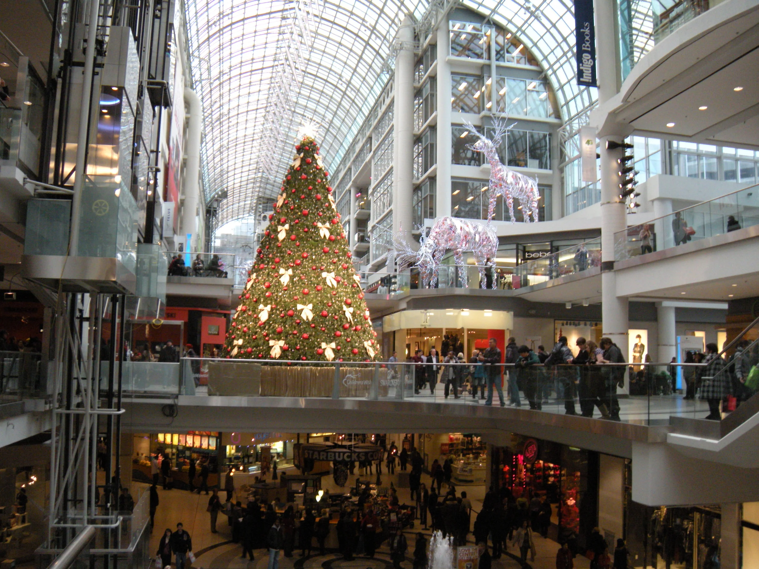 Christmas decorations, Toronto shopping mall.