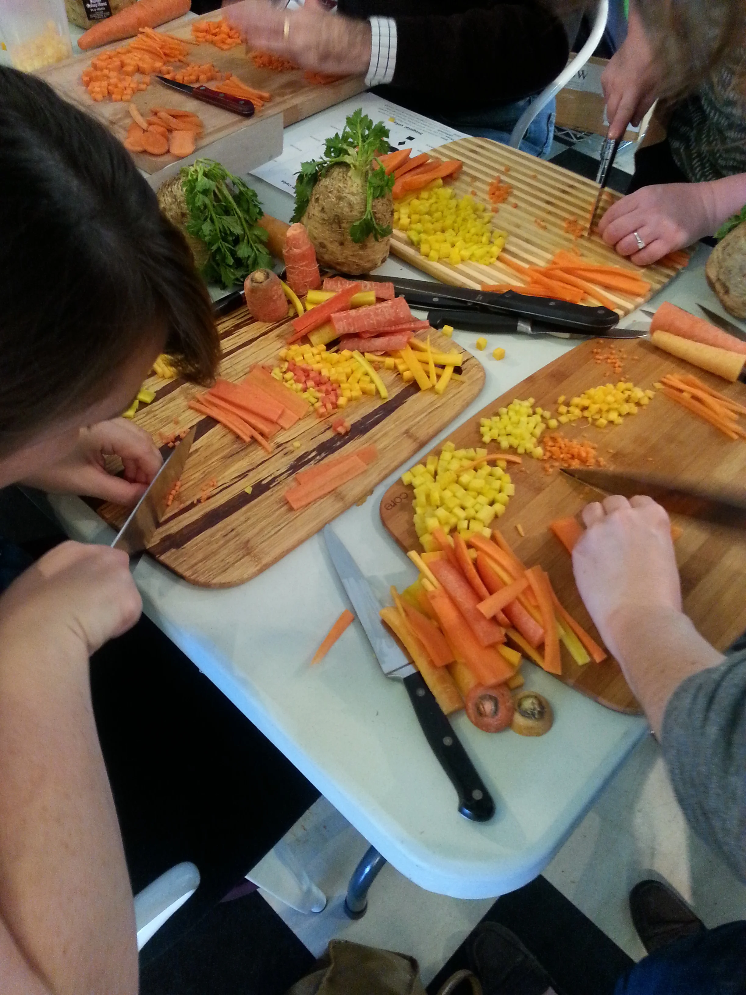 Students did a lot of chopping!
