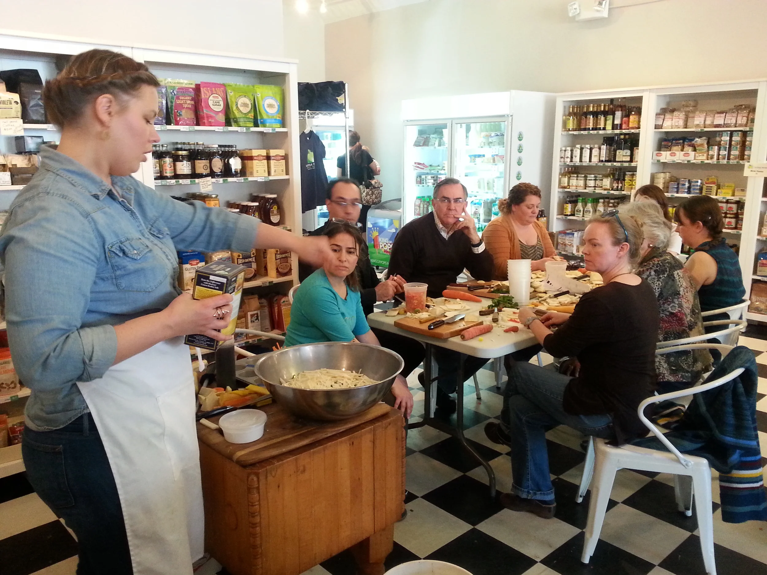 Chef Brittany Anderson makes a celery root salad at Little House