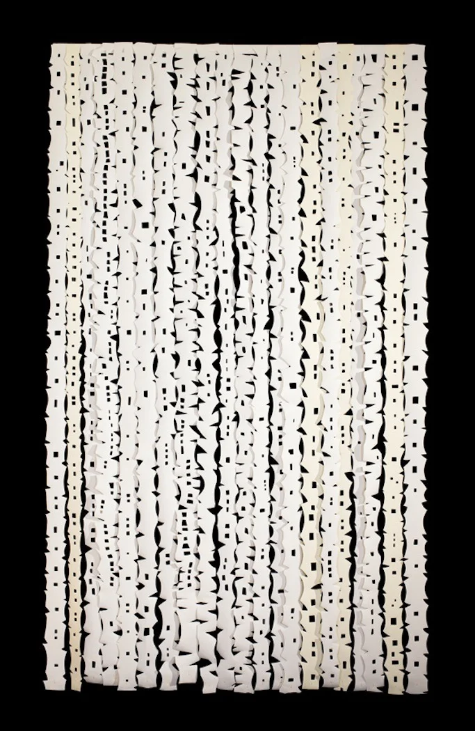 Falling Snow Cut paper (archival paper treated and sealed) 9’ x 5’