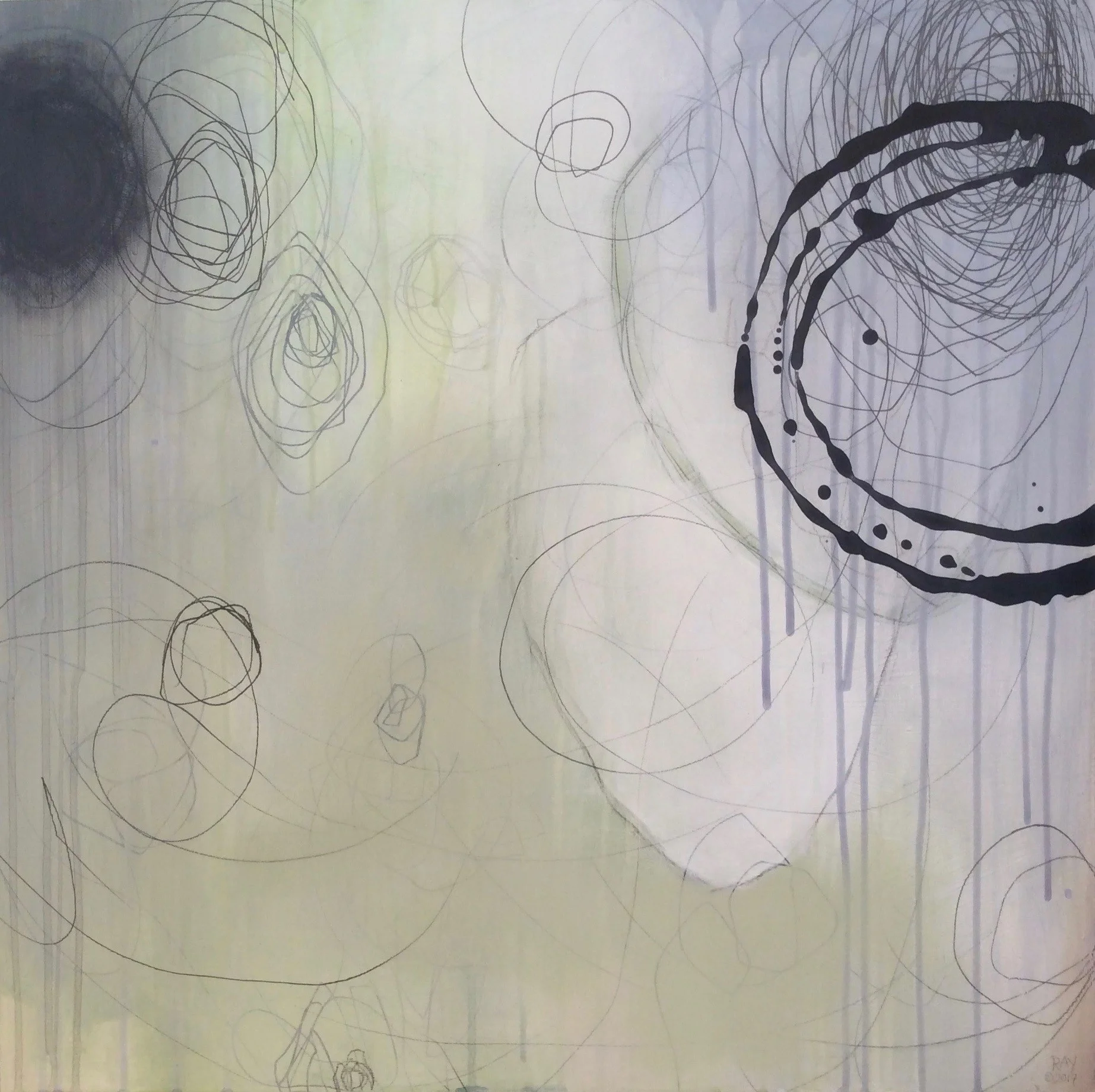 Luna Lee Ray Break in the clouds Mixed media $550 24X24" LR210