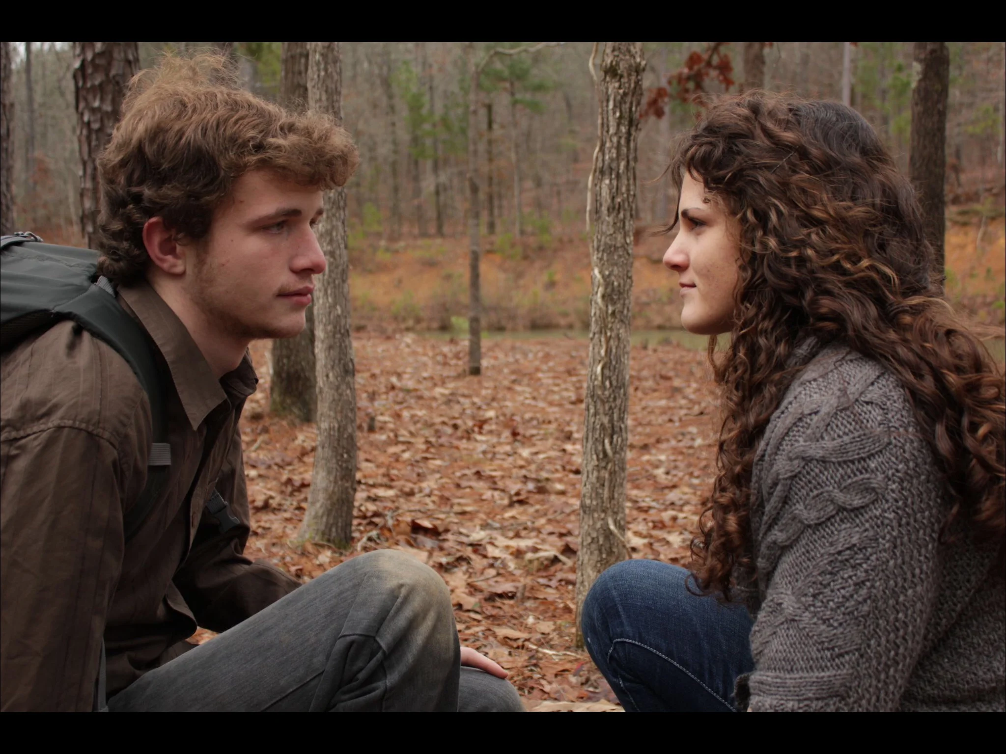 Parker Aultman and Sarah Hyde in Exodus Road .