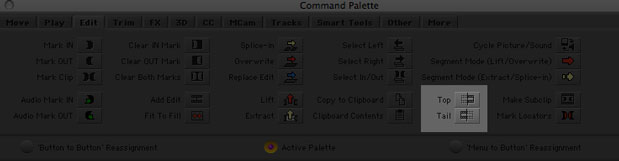 Notice the Top and Tail commands in the Edit section of the Command Palette