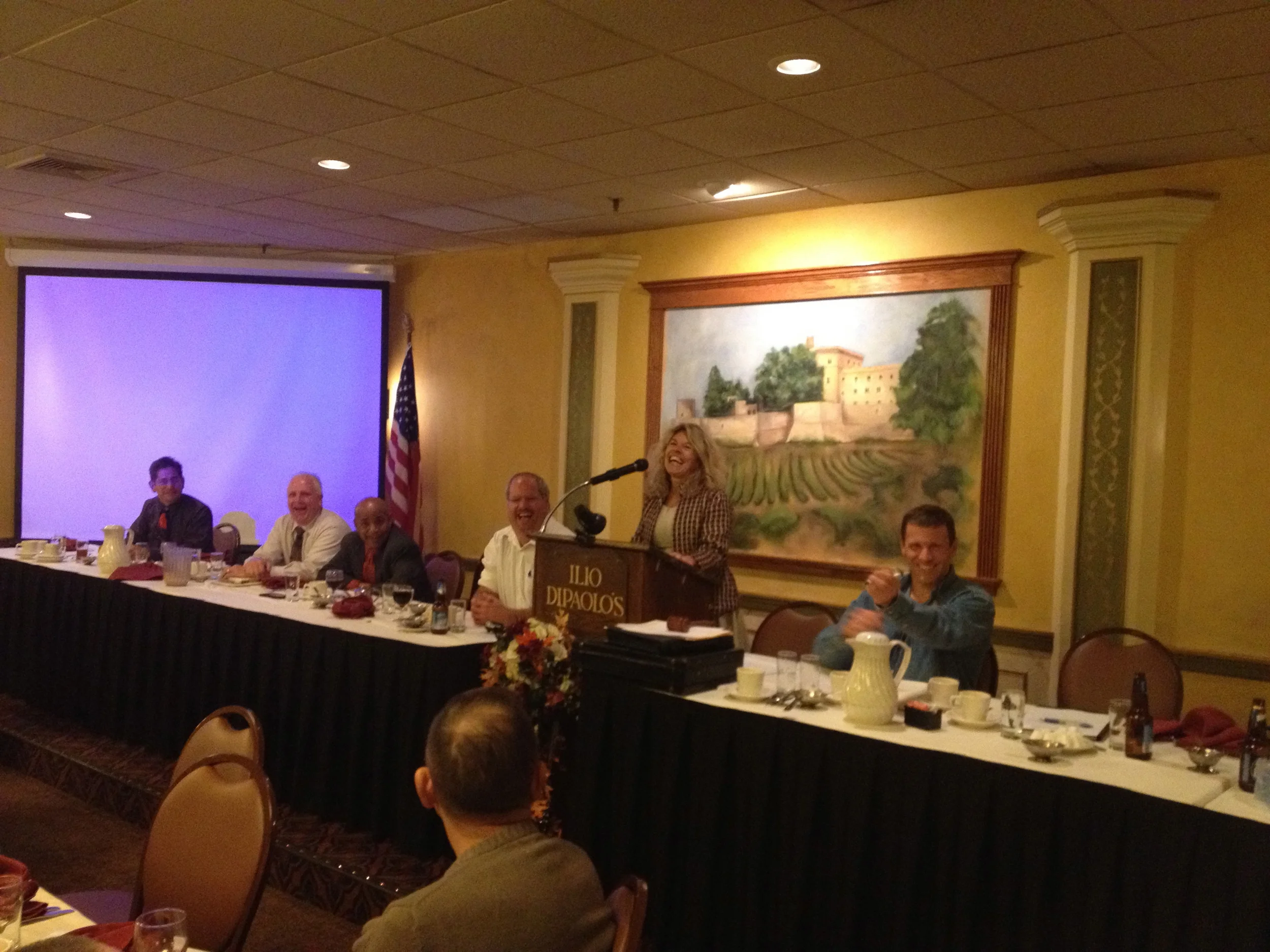 PEF President Susan Kent speaking at the Division meeting. September 19, 2012