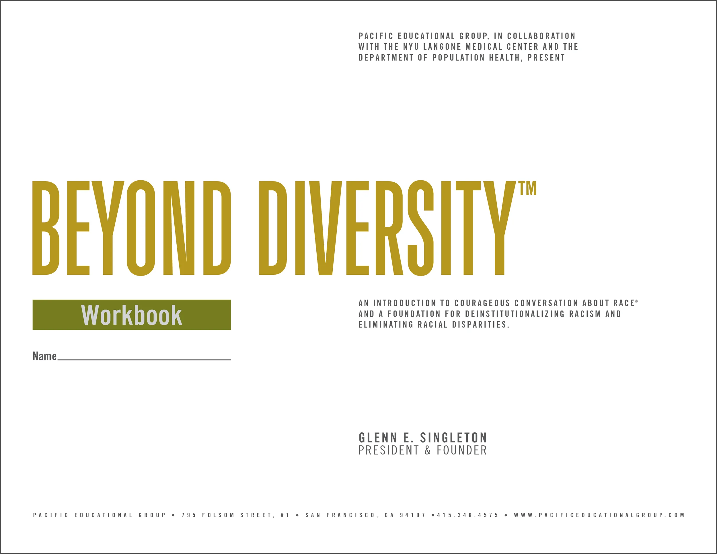 Workbook Cover Page