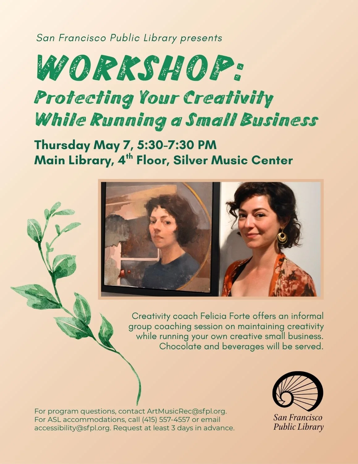 creativity coaching workshop free San francisco public library