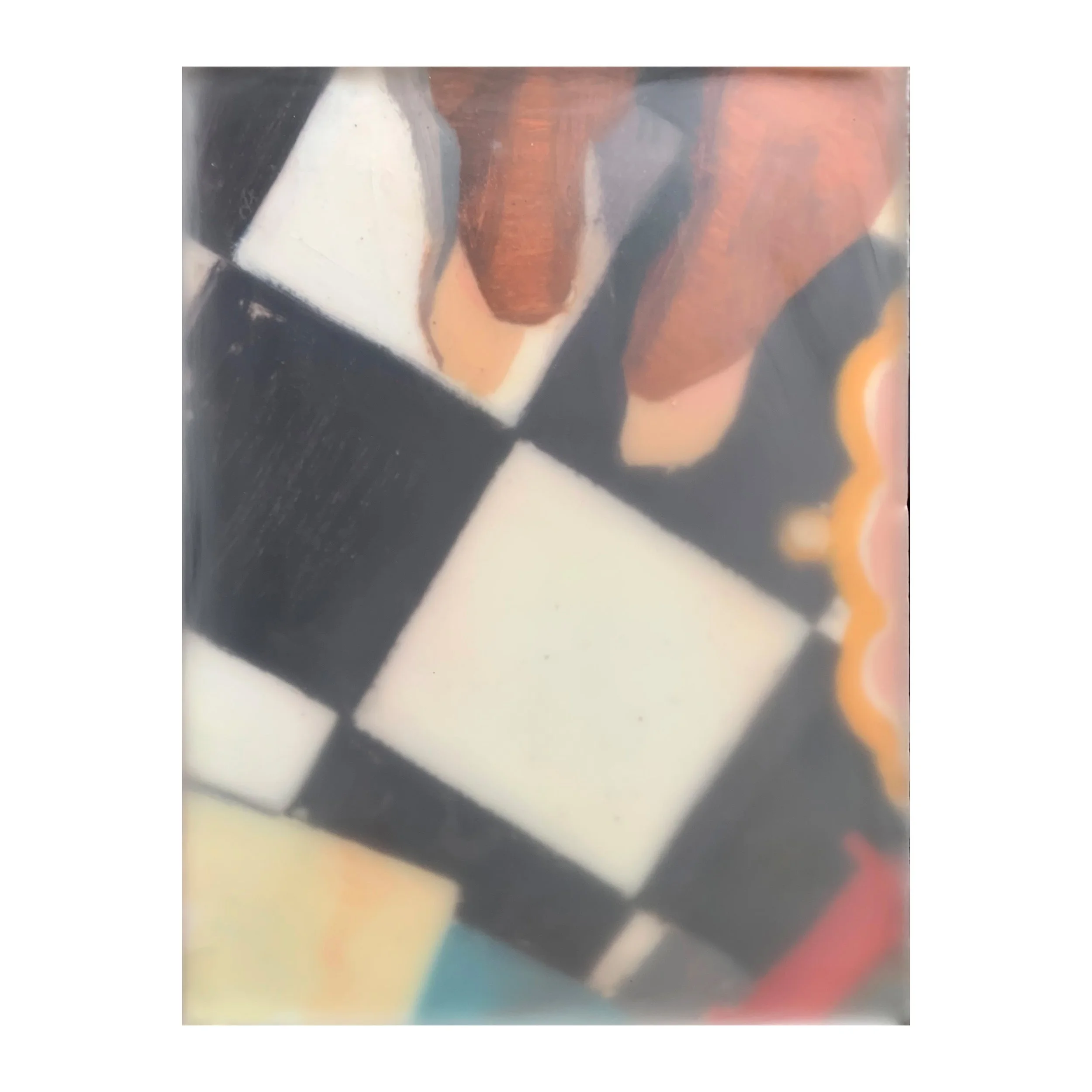 Bathroom Floor, oil and encaustic on wood, 6"x8", $845