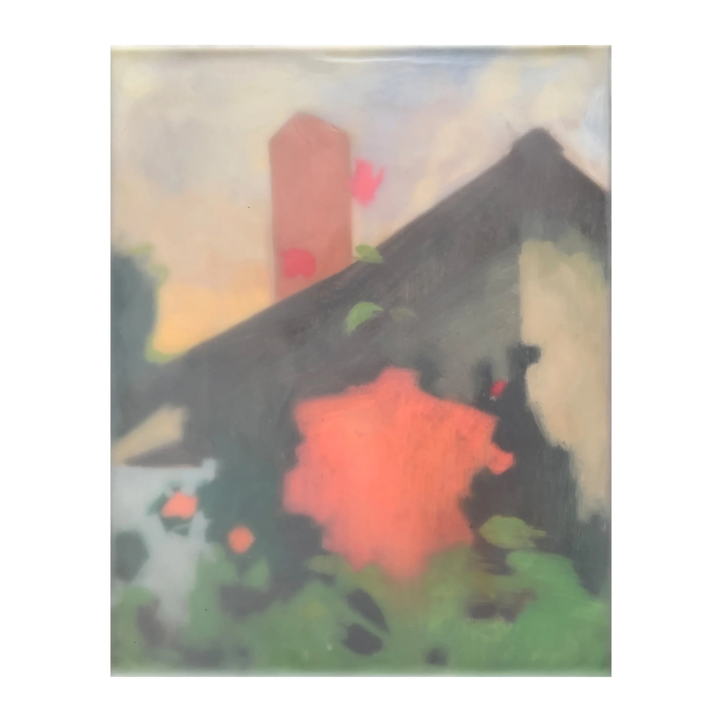 Last Home Left, oil and encaustic on wood, 8"x10", $1200