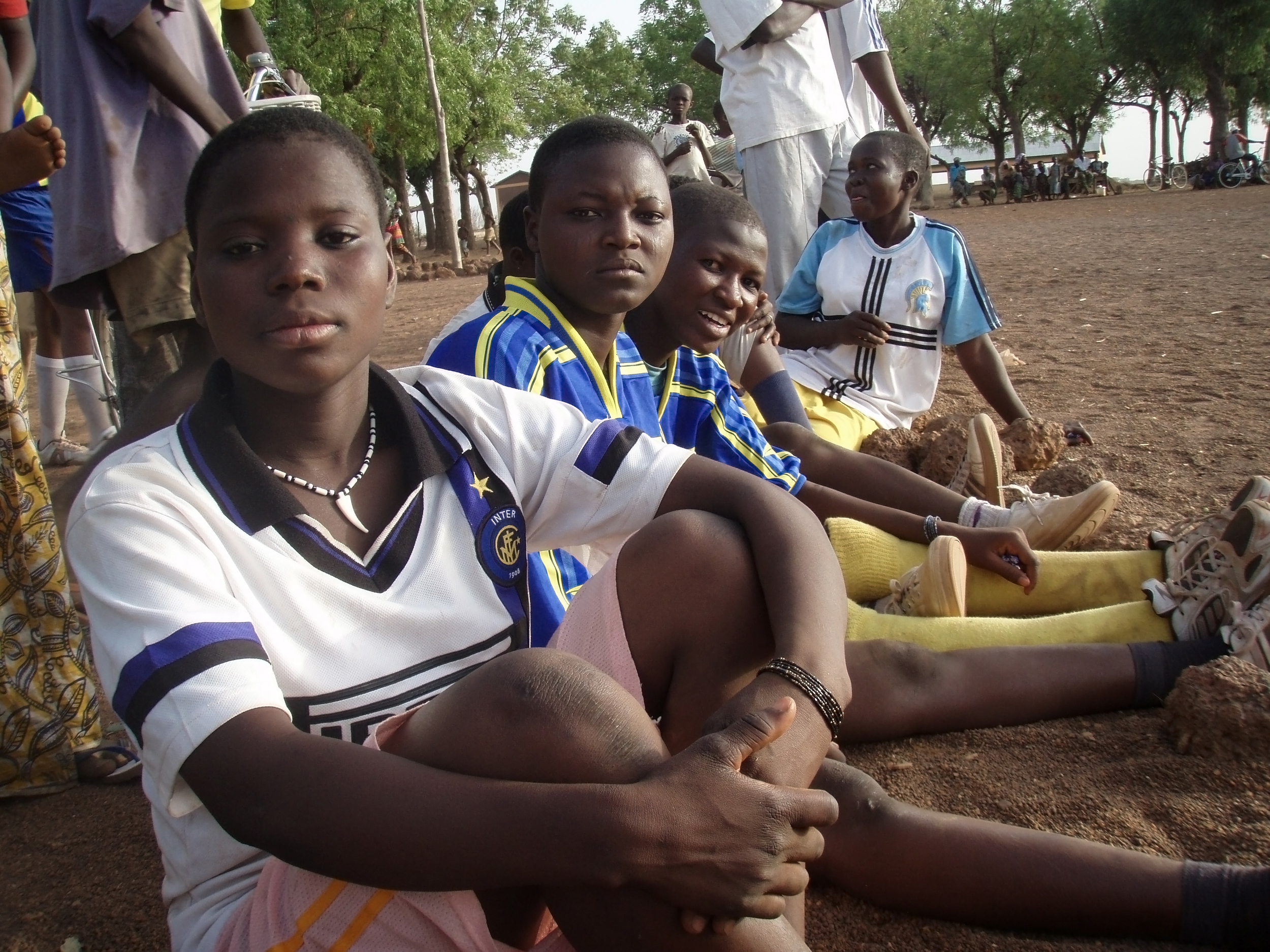 Students at a girls’ soccer tournament during Sagbiebou’s first International Women’s Day event in 2008.