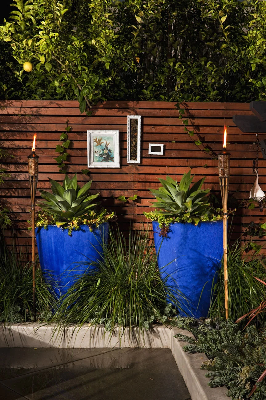 The placement of site furnishings and outdoor decor along with design intent help incorporate style, character, and a comfortable personal space.